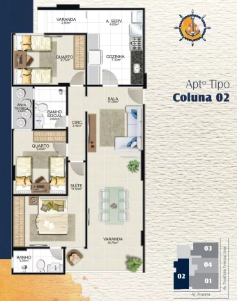 Imagem Apartamento Alto Padrão, 03 Quartos, 01 Suite, Area de Lazer Completa, Elevador, Centro, Guarapari - ES