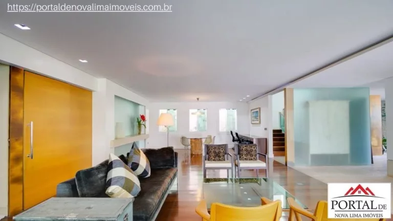 Imagem Casa maravilhosa a venda no Belvedere em Belo Horizonte, construída em área equivalente a 2 lotes, área de lazer com piscina aquecida