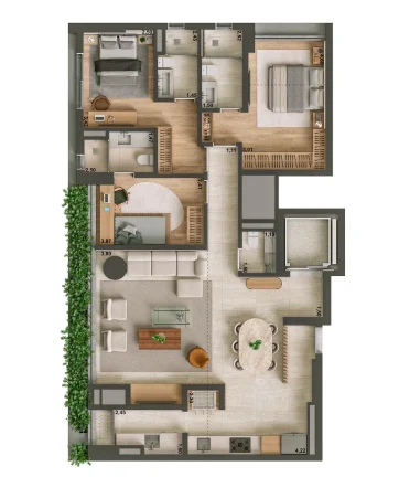 Imagem Cobertura Penthouse com 304 m2, 3 suítes e 3 vagas a venda no Brooklin, São Paulo