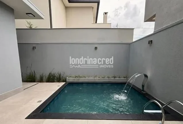 Imagem Sobrado contemporâneo à venda no Condomínio Moradas do Vale, com 220 m² de construção, 3 suítes amplas, piscina privativa,e excelente iluminação natural