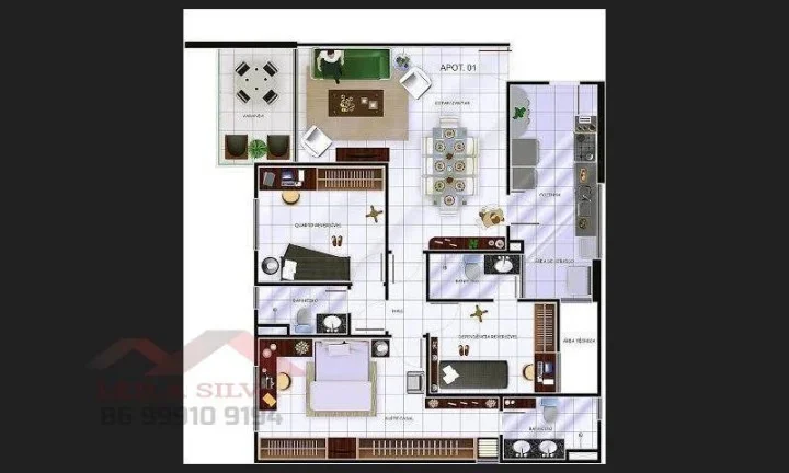 Imagem Apartamento 3 dormitórios para Venda em Teresina, Ininga, 3 dormitórios, 3 suítes, 3 banheiros, 2 vagas