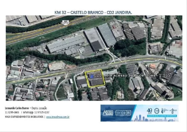 Imagem Galpão para alugar, 3119 m² por R$ 54.895,96/mês - Jardim Alvorada - Jandira/SP