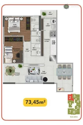 Imagem Apartamento com 2 dormitórios à venda, 73 m² por R$ 590.000,00 - Vila Guilhermina - Praia Grande/SP