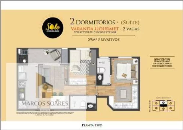 Imagem Apartamento com 2 quartos, 65m2, à venda, na planta, em Osasco, Vila Osasco