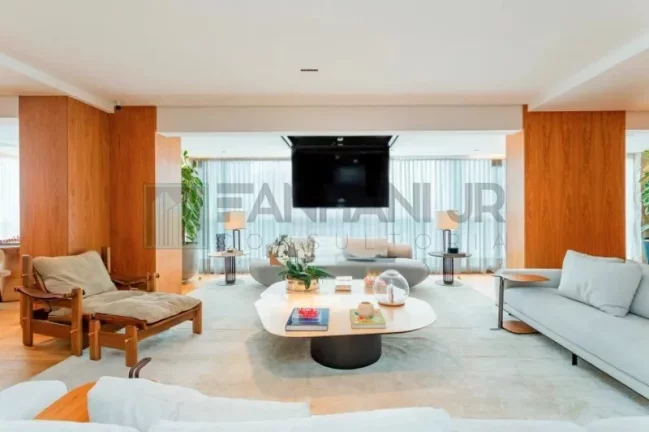 Imagem Luxuosa cobertura de 4 quartos na Vila Nova Conceição, São Paulo-SP: 4 suítes, 5 salas, 6 banheiros, 432m² de área.