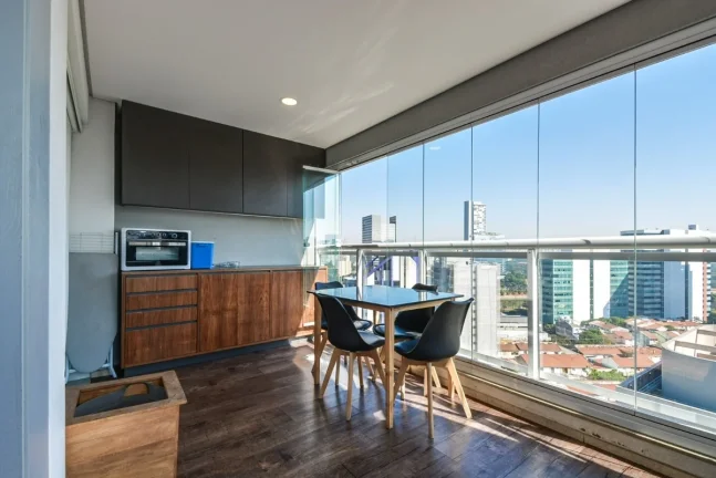 Imagem Studio 49M², 1Q, 1 Banheiro, 1 Vaga, Academia, Piscina Coberta e Aquecida, Churrasqueira, Gerador, Salão de Festas e Jogos, SPA, Playground, Cinema.