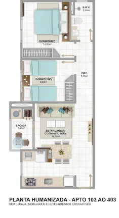 Imagem Apartamento à Venda em Serraria, São José - 2 Quartos, 65m²