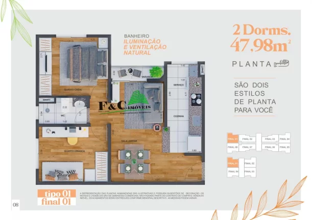 Imagem Apartamento para Venda em Paulínia, João Aranha, 2 dormitórios, 1 banheiro, 1 vaga