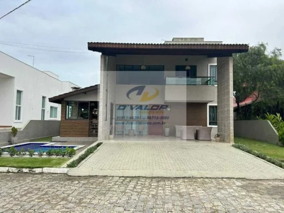 Imagem Vendo Casa Mobiliada, em Condomínio Fechado, com 300m², 5 suítes + DCE, área gourmet e 3 vagas