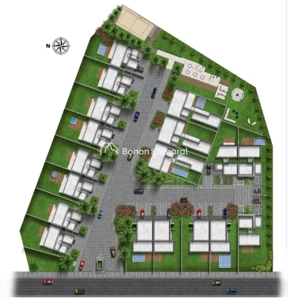 Imagem O Village Sainte Hélène é um condomínio exclusivo de casas de alto padrão, projetado para o mel...