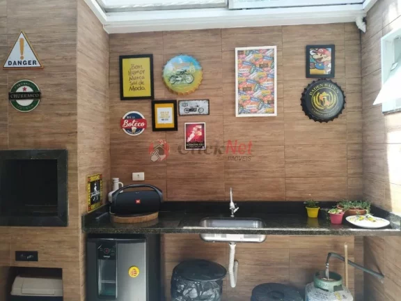 Imagem Sobrado Mobiliado 3 dormitórios Suíte master,varanda , área gourmet ,2 vagas, bairro Jardim Las Vegas ,Santo André