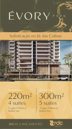 Imagem Apartamento de 4 dormitórios ( 4 suítes), 3 vagas, Evory Park - RDC.