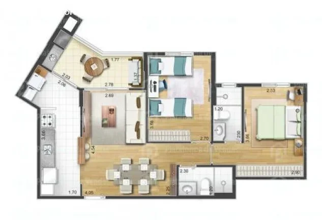 Imagem Apartamento para Venda em São Caetano do Sul, Santa Maria, 2 dormitórios, 1 suíte, 2 banheiros, 1 vaga