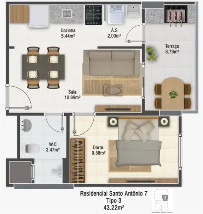 Imagem APARTAMENTO COM 43 m² - MIRIM - PRAIA GRANDE SP