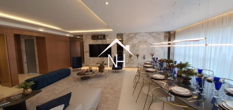 Imagem apartamento 165m, 3 suítes, suíte master, hall privativo, varanda gourmet, 2 vagas, Espaço gourmet, Lounge Bar, Brinquedoteca, Piscina adulto, deck