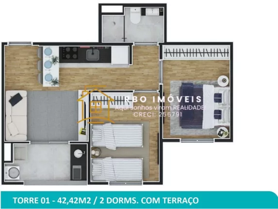 Imagem Griffe Clube Itapevi Lançamento | Apartamento de 2 Dormitórios + Amplo Escritório. com varanda em Itapevi