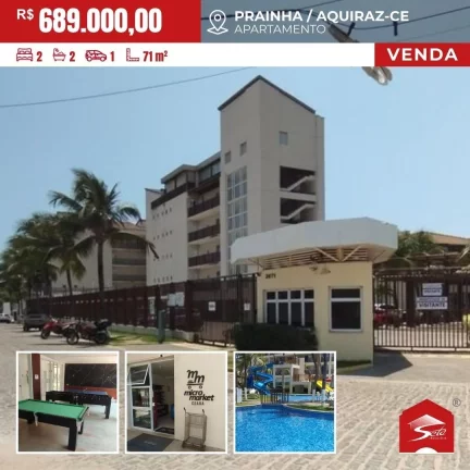 Apartamento 2 Quartos no Beach Park Living – Ao Lado do Beach Park