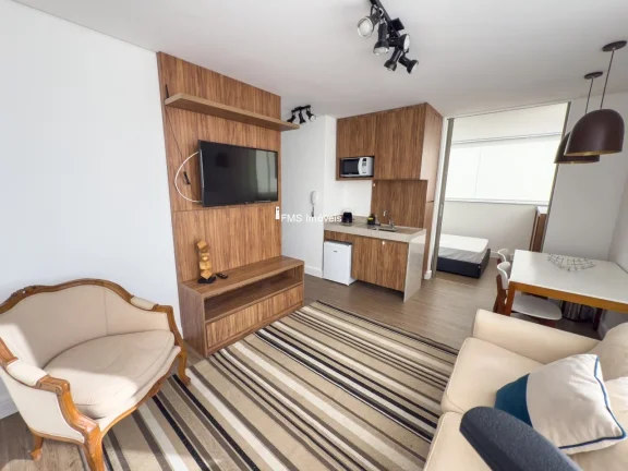 Imagem Apartamento para locação em Vila Nova Conceição, SP: 1 quarto, 1 sala, 1 banheiro, 1 vaga, 36m². Venha conferir!