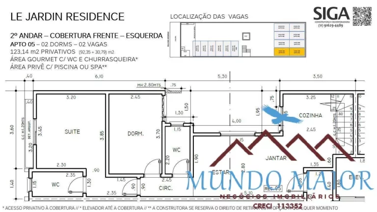 Imagem APTO TIPO E COBERTURA /ELEVADOR -BAIRRO JARDIM -128m2!