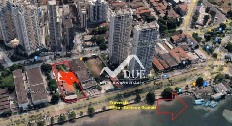 Imagem Terreno para alugar, 1949 m² por R$ 74.269,95/mês - Ponta da Praia - Santos/SP
