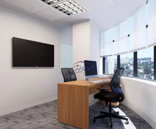 Imagem ALUGO Conjunto comercial no Conceito Plug...Play 100% Mobiliada, com 330m² - 05 vagas de garagem. - Brooklin Novo/SP