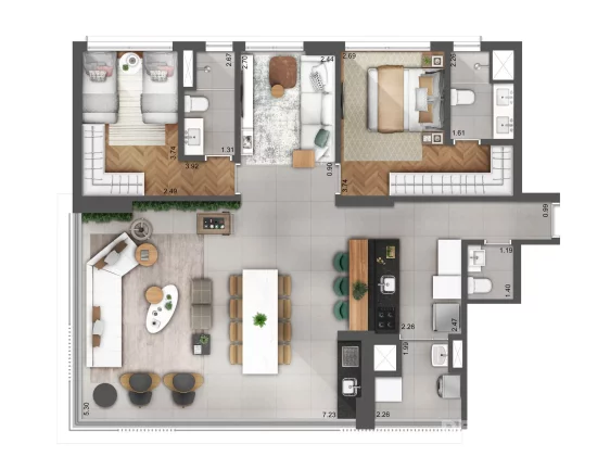 Imagem Hera Perdiezs - More a 550 m do Bourbon Shopping! Ultimas unidades de apartamentos à venda no Hera Perdizes em São Paulo