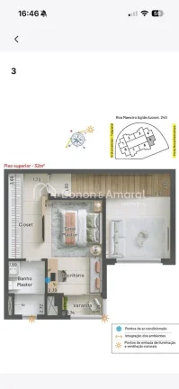 Imagem Apartamento a venda de 1 dormitório (duplex) 75m² de útil, suíte master, Bairro Chácara da Barra - Campinas.
