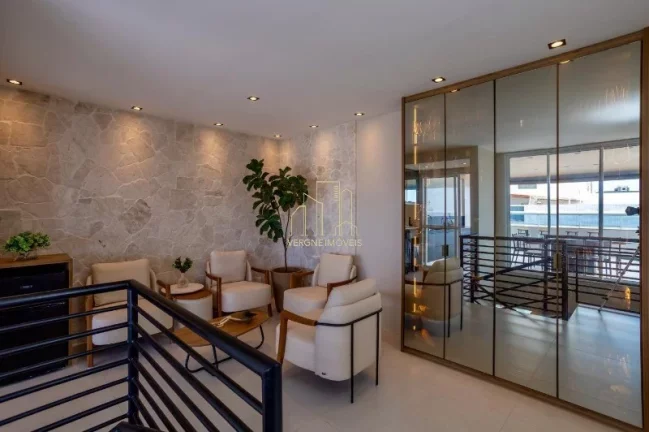 Imagem Excelente cobertura alto padrão vista mar com três quartos home theater a venda em Alphaville l