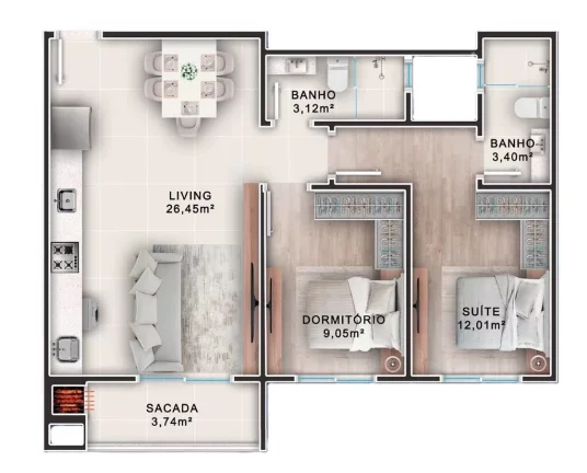 Imagem Otelo Residence - Fase 1 - Apartamento à venda no bairro Municípios - Balneário Camboriú/SC