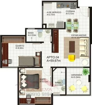 Imagem Apartamento 2 dormitórios para Venda em Teresina, Fatima, 2 dormitórios, 1 suíte, 2 banheiros, 1 vaga