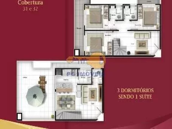 Imagem Cobertura totalmente mobiliado e decorado em Caioba