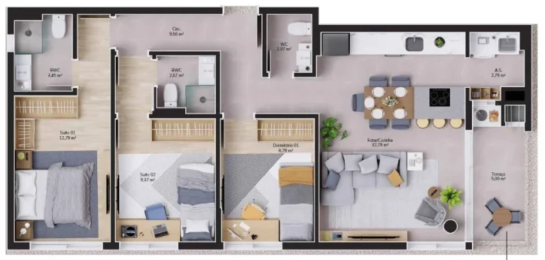 Imagem Apartamento 3 Dormitórios para venda em Florianópolis - SC