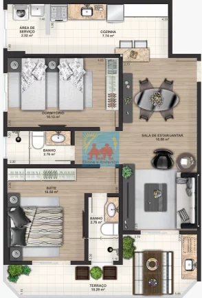 Imagem Apartamento com 2 dorms, Caiçara, Praia Grande - R$ 326 mil, Cod: 1027