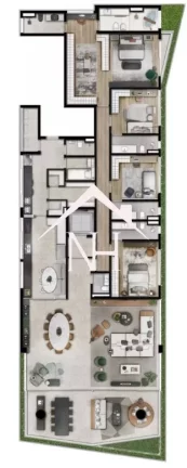 Imagem Apartamento de 372m c/4suítes (1 master), 4 vagas c/carregador p/carro elétrico, terraço gourmet brinquedoteca, piscina, fitness, lounge festas,jardim