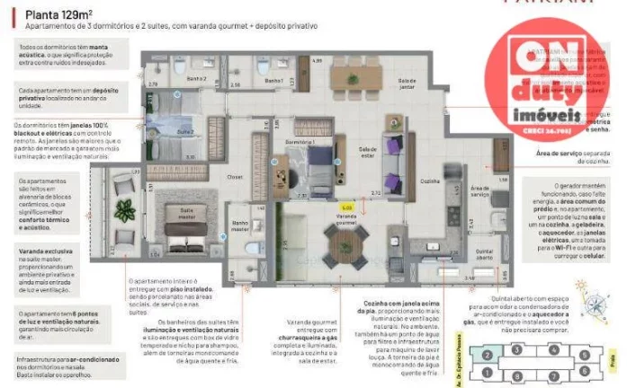 Imagem Apartamento à venda, 123 m² por R$ 1.872.000,00 - Embaré - Santos/SP