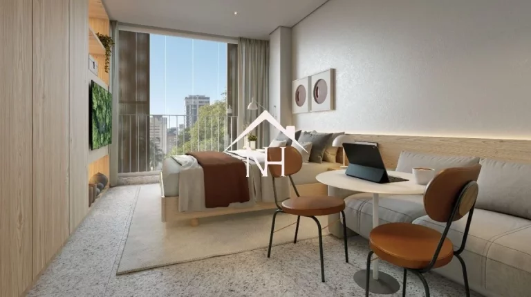 Imagem Studiode 26m ao lado do metrô Vila Madalena com dormitório e varanda, Bicicletário, Coworking, Lounge, Fitness, Lavanderia