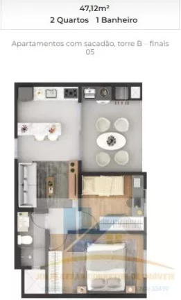 Imagem Apartamento para Venda em Pinhais, Centro, 2 dormitórios, 1 banheiro, 1 vaga