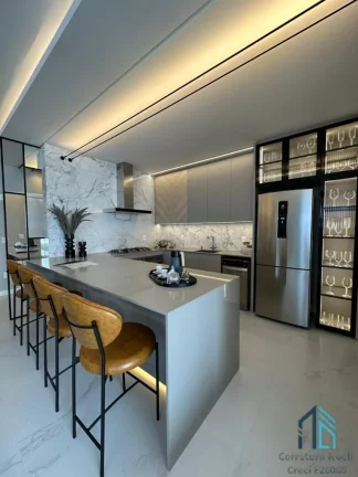 Imagem Apartamento Mobiliado, 04 suítes, 03 vagas, Meia Praia quadra Mar em Itapema SC