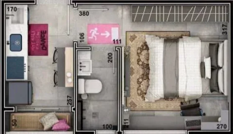 Imagem Studio à venda, no Collegiate Varginha/MG, em Varginha, Santa Luiza, com 1 quarto, 22,74m2