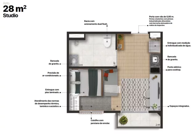 Imagem Apartamento para Venda em São Paulo/SP - 1 Dorm. 28 m2 Área Útil