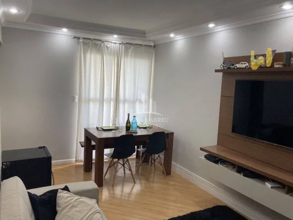 Imagem Apartamento 62m², Varanda, andar intermediário, Planejados, forno, fogão, geladeira, 1 vaga fixa e coberta no Parque São Vicente, Mauá-SP