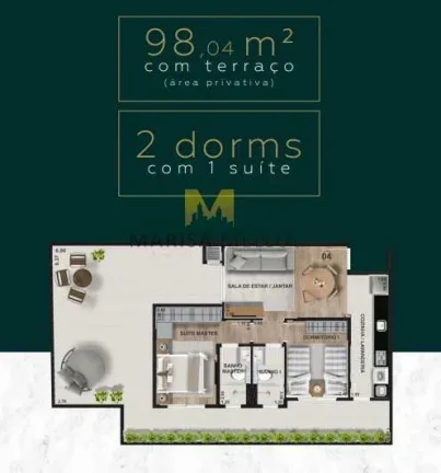 Imagem Espetaculatr Apartamento à venda, no Merizzo Residencial, com 2 a 3 quartos , 48m2a 122m2 no Capão Raso, em Curitiba.