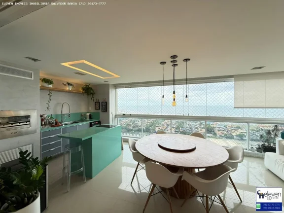Imagem APARTAMENTO ALTO PADRÃO COM VISTA MAR EM PATAMARES  155M², 3 VAGAS, FINAMENTE DECORADO