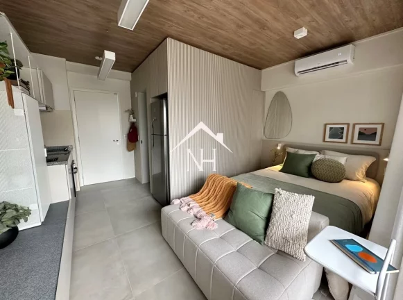 Imagem studio 25m², 1 dormitório, terraço, planta inteligente,Deliver,y Bicicletário, Salão De Festas, Espaço Gourmet com Churrasqueira, Pet Place, piscina