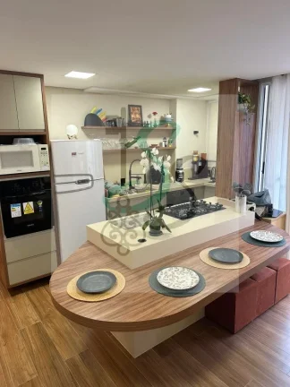 Imagem Venda de apartamento na Vila Palácios, Campinas. 1 dormitório com closet, ar condicionado, sala com varanda, cozinha com armários, lavanderia, banhei