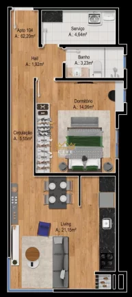 Imagem Apartamento com 2 Dormitorio(s) localizado(a) no bairro Floresta em Gramado / RIO GRANDE DO SUL Ref.:1440