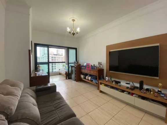 Imagem Apartamento com 2 dormitórios sendo 1 suíte, vaga demarcada, andar alto de frente. À venda, 107 m² por R$ 750.000 - Campo Grande - Santos/SP