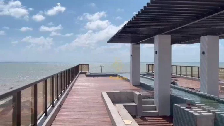 Imagem Flat com projetados e vista para o mar da praia de Manaíra -FL0075