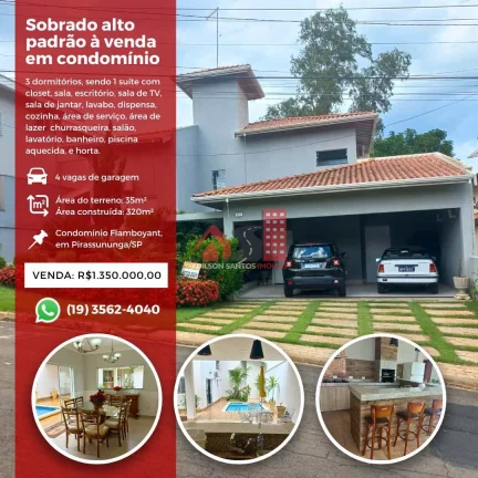 Sobrado de Condomínio com 3 dorms, Jardim Elite, Pirassununga - R$ 1.35 mi, Cod: 151