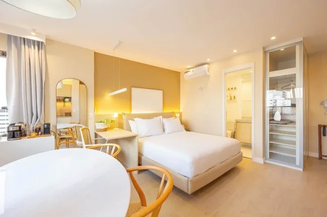 Imagem Apartamento 29M², 1Q, 1 Banheiro, Churrasqueira, Piscina, Piscina no Rooftop, Salão de Jogos, Terraço, Lounge, Deck Molhado, Split, Lounge, Lavanderia